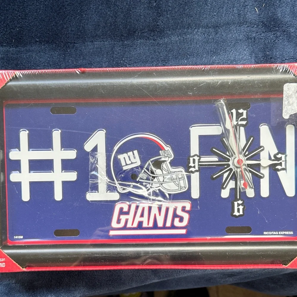 NEW! New York Giants License Plate Quartz Clock